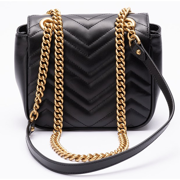 NEW! GUCCI BLACK LEATHER GOLD MARMONT CROSSBODY SHOULDER BAG AUTHENTIC! - Picture 2 of 10